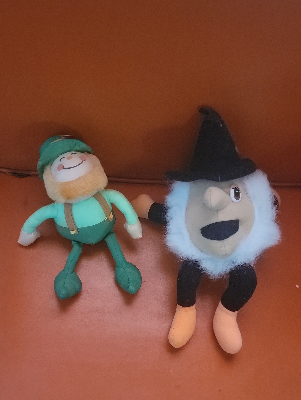 Green Leprechaun & Black-Hat Witch Plush Duo - Pair Only